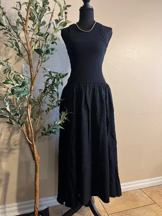 Aerie Black Midi Dress - Picture 4 of 9